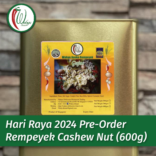 [Hari Raya Pre-Order] Rempeyek Cashew Nut (Gajus), 600g
